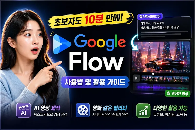 Google Flow 사용법 및 활용 가이드 완벽 정리 : 실사용 후기 및 장단점